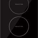 Empava Electric Stove Induction Cooktop Vertical with 2 Burners Vitro Ceramic Smooth Surface Glass in Black 120V, 12 Inch