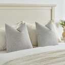 FUTEI Grey Decorative Throw Pillow Covers 20x20 Inch Set of 2,Soft Cozy Chenille Colorful Granular Textured Cushion Case,Modern Home Decor for Couch Bed Living Room