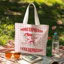 Canvas Tote Bag for Women, Fruits-CoffeeTote Bag, Italian Gifts, Reusable Shopping Grocery Bags