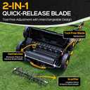 TIECTOWN 2026 Upgrade 16-Inch 15.5 Amp 2-in-1 Electric Dethatcher and Scarifier with 14.5-Gallon Collection Bag, Lawn Dethatcher with 5-Position Depth Adjustment, Keeps Lawn Healthy - Yellow