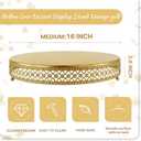 16 Inch Luxury Gold Cake Stand, Round Metal Dessert Display