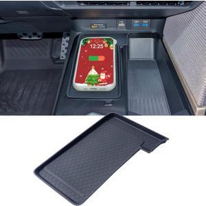 TOPINSTALL 2026 Wireless Charging Non-Slip Mat Compatible with 2025 2026 Toyota Camry, Black Silicone Protective Pad Center Console Liner for Camry Accessories