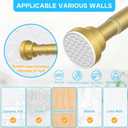 1 Pack Gold Spring Tension Curtain Rod 28-48 Inches, 7/8" inch Adjustable Curtain Rod No Drill, Anti-slip Spring Curtain Rod for Windows Bathroom Kitchen Closet Doorway