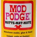 Mod Podge Matte Sealer, Glue & Finish: All-in-One Craft Solution- Quick Dry, Easy Clean, for Wood, Paper, Fabric & More. Non-Toxic - Craft with Confidence, Made in USA, 16 oz., Pack of 1