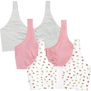 Fruit of the Loom Women's Multi-Pack Front Closure Cotton Bra (44)