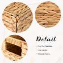 Layhit 4 Pcs Wicker Storage Basket Water Hyacinth Handwoven Baskets with Handles Foldable Woven Organizer Multipurpose Wicker Storage Bins for Bedroom Living Room(13 x 11 x 11'',Natural)