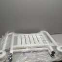 NEWTRY 21 Folding Shower Seat Wall Mounted(Fixed Height), 660lb Fold Down Shower Seat with Spring Auto-Return (Requires Drilling), Foldable Shower Chair for Home Care, for Bathroom Inside Shower