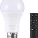 A19 LED Light Bulbs with Remote Control, 800LM 9W, 60W Equivalent LED Bulbs,Stepless Dimmable 3000K-6000K,E26 Base,CRI 80+,2.4GHz,25000+ Hours Lifespan,Light Bulb for Home Decor,1Bulb&1Remote