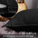 Jeanerlor Pack of 2 24 x 24 Inch Cotton Linen Soft Soild Decorative Square Throw Pillow Covers Green Cushion Case Set for Bedroom/Sofa/Car 60 x 60 cm, Black