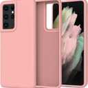 bemal for Samsung Galaxy S21 Ultra Case - Smooth Silky Liquid Silicone - Slim Fit Soft Microfiber Lining - Designed for Women and Girls - Shockproof Protective Phone Cover 6.8"- Elegant Pink