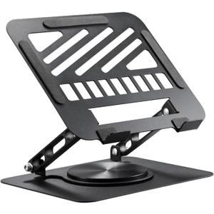 Laptop Stand for Desk Adjustable Computer Stand 360° Rotating with Hollow Ventilation Board Large Weight Capacity Laptop Riser Adjustable Height Laptop Stand for All 10" - 17'' Laptops