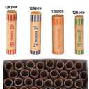 L LIKED 512 Assorted Preformed Coin Wrappers, Quarters, Pennies, Nickels and Dimes (512 Assorted)