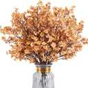 Babys Breath Artificial Flowers, 8 Bundles Real Touch Light Brown Fake Flowers Silk Flowers Bulk for Vase Home Office Wedding Spring Indoor Outdoor Centerpiece Table Decorations