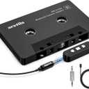 arsvita Car Audio Cassette to Aux Adapter, 5.1 Bluetooth Receiver Kit for Cassette to Aux Adapter, Bluetooth Receiver Compatible with 3.5 MM Auxillary Cable Tape Adapter, Black, Type BCAK04