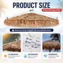 CroBlissful 9 Ft Thatched Tiki Patio Umbrella Replacement Canopy, Thatched Tiki Umbrella Top, Large Tropical Hawaiian Style Roof Cover for Outdoor Shade, 8 Ribs, Canopy Only