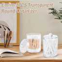 Clear Bathroom Organizer with Lid - 2-Pack Cotton Ball and Cotton Swab Storage Tins for Vanity Storage