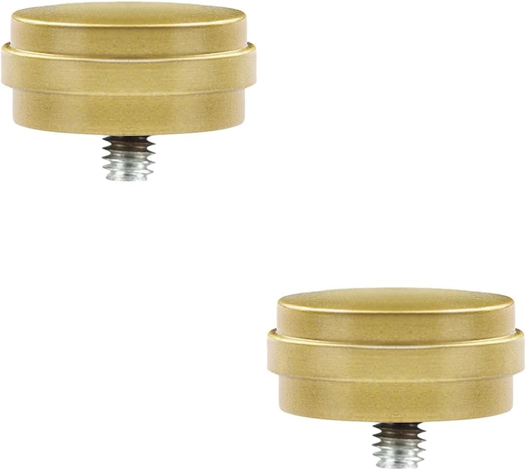 KAMANINA End Cap Replacement Finials for 3/4 or 5/8 Inch Curtain Rods, Warm Gold Drapery Rod Finials with M6 Standard Screws, Set of 2