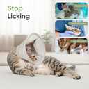 Supet Soft Cat Cone Collar to Stop Licking, Breathable Mesh Cone with Waterproof Liner Recovery Collar, for Kitten, Comfortable Elizabethan Alternative for Spay Neuter Grooming (L)