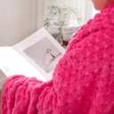 Puncuntex Hot Pink Throw Blanket 60"80" inches Fuzzy 3D Jacquard Decorative Flannel Fleece Super Soft Plush Cozy Blanket for Couch Sofa Chair Lightweight