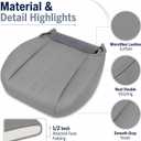 GXARTS Driver & Passenger Side Bottom & Top Lean Back Leather Seat Cover Gary Fit for Chevy Express GMC Savana 1500 2500 3500 4500 2003 2004 2005 2006 2007 2008 2009 2010 2011 2012 2013 2014