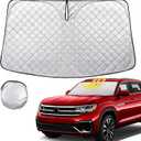 Windshield Sun Shade for Volkswagen Atlas 2018-2023 2024 2025 VW Atlas Cross Sport Thicken 4-Layer Foldable Front Window Sunshade Cover Sun Visor Protector Block UV Rays