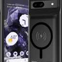 Battery Case for Pixel 8a, Upgraded 10000mAh Battery Pack Rechargeable Charger Case with Wireless Charging Compatible for Pixel 8a (6.1 inch) External Charging Cover(Black)