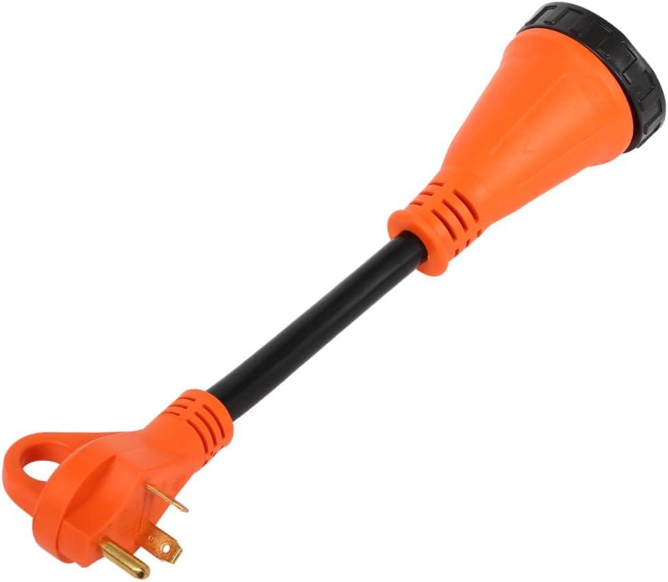 30 Amp to 50 Amp RV Adapter, NEMA TT-30P to SS2-50R Female RV Power Adapter with Grip Handle, Durable and Safe ETL Listed 30 to 50 amp rv adapter for camper, Heavy Duty 13inch 30 Amp RV Extension Cord