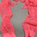 Avidlove Mesh Crop Top Hoodie Rave Tops For Women Long Sleeve Fishnet Shirt for Festival Club Party (Large, Pink)