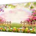 Dudaacvt 7x5ft Easter Backdrop Happy Easter Photography Backdrops Green Grass Photo Background Colorful Eggs Children Kids Adult Easter Party Backdrop