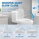JINGZE Elongated Toilet Seat Slow Close, Quiet Toilet Seat Cover with Never Loosen Durable Toilet Seat Lid Easy to Install & Clean, Polypropylene (PP), White