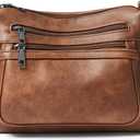 Bluome 7L Crossbody Purses for Women, Medium Crossbody Bags Vegan Leather Shoulder Handbags with Adjustable Strap (08-brown)