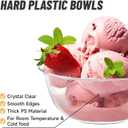 Qeirudu 12 oz Small Clear Plastic Bowls, 100 Pack Disposable Hard Plastic Party Serving Bowls for Salads, Ice Creams, Fruit, Desserts, Parfaits, Snacks