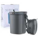 Surume 2 Gallon Silicon Car Trash Can with Lid - 100% Leak-Proof Trash Bin, Waterproof Garbage Can, Gifts for Men and Women (dark grayish blue)