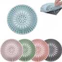 Silicone Sink Drain Strainers, Shower Drain Hair Catcher, Hair Stopper for Shower Drainage Cover, Bathroom Bathtub, Kitchen Sink, Multiple Colors (5pcs)