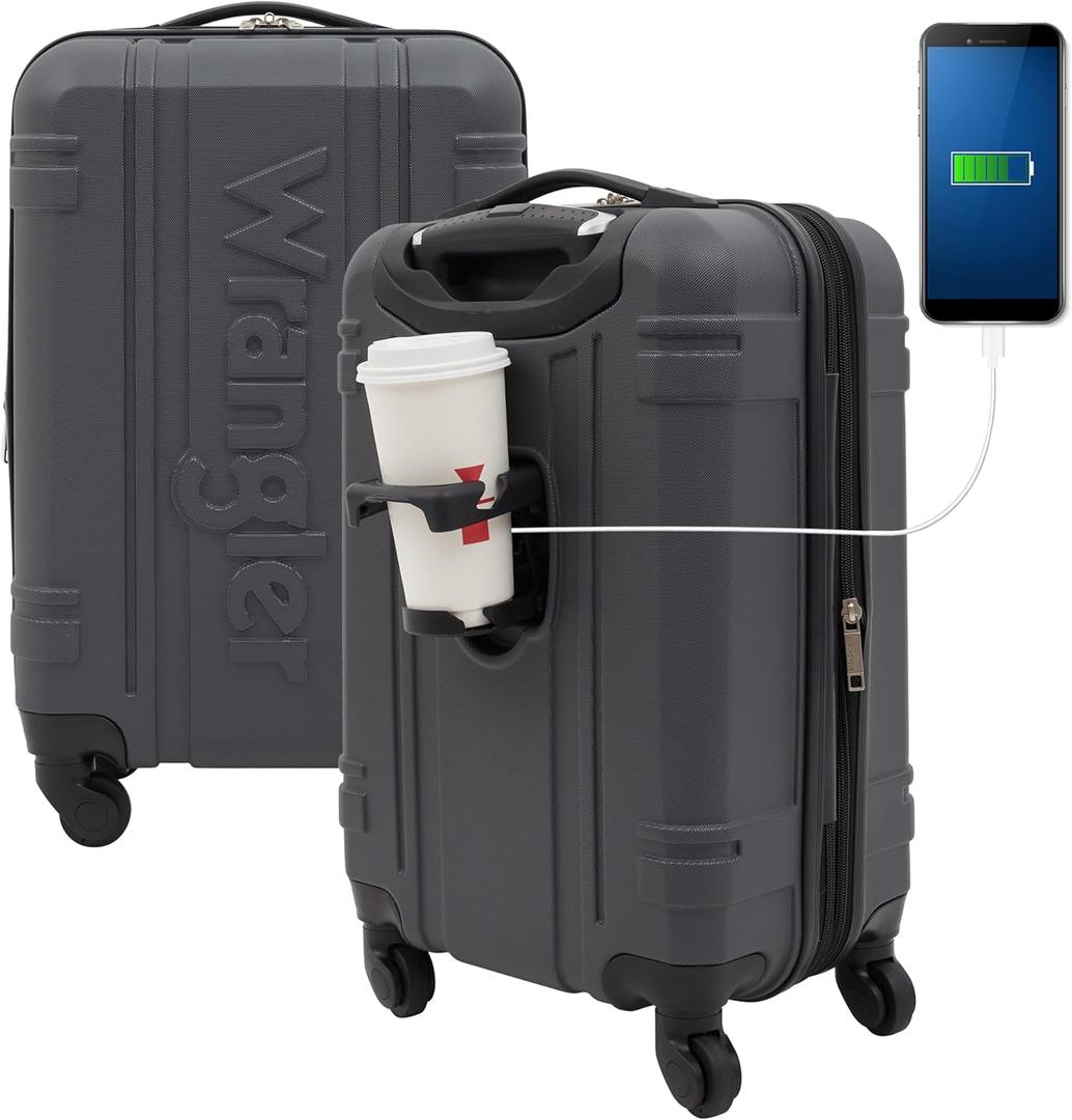 Wrangler 20" Astral Hardside Carry-On Luggage, Dark Shadow