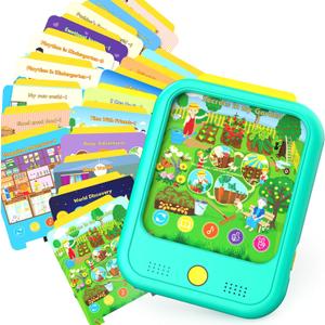 Kids Learning Tablet Educational Learning Pad for Toddlers 2-5 to Learn Alphabets, Numbers, Foods, Time, Music, Talking Cards for ToddlersLearning Educational Toy Kids Gifts