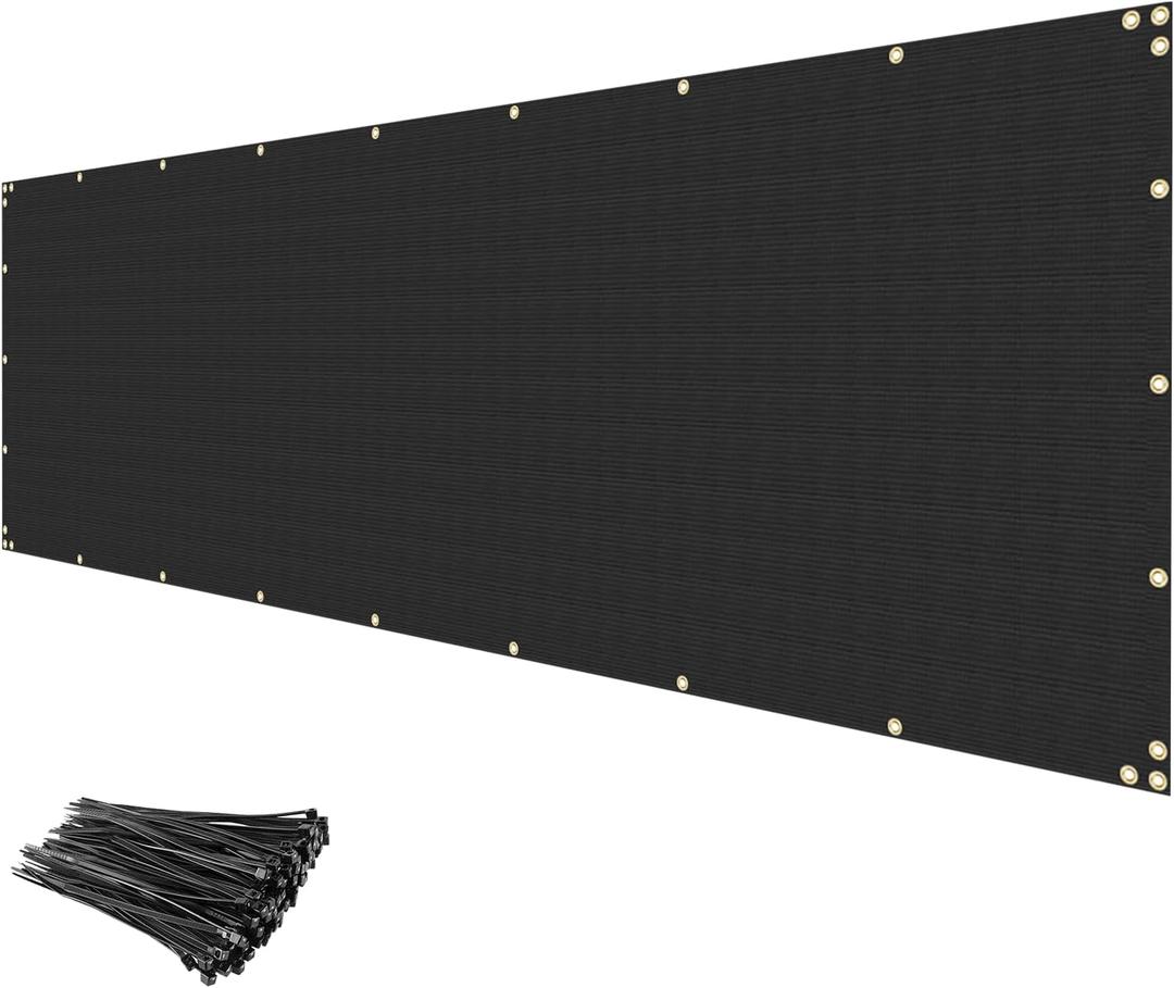 Privacy Fence Screen 8' x 40' Fencing Cover Heavy Duty Mesh Windscreen Cloth for Outdoor Garden Patio Backyard Chain Link Fence Black