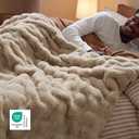 Bedsure Fluffy Bubble Faux Fur King Blanket, 104"x90", Beige