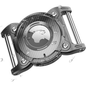 ONEONTA Airtag Dog Collar Holder | Airtag Dog Waterproof - Airtag Holder for Dog Collar with Removable Metal Loop, Sturdy TPU, Lightweight, Compact Size, Fits 1" Width Collar (Black)