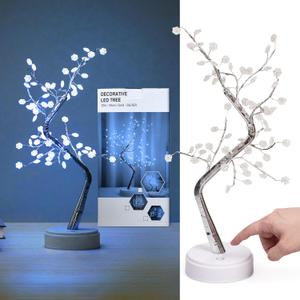 SteadyDoggie Fairy Light Tree - Aesthetic Lamp with Warm and Cozy Glow - Lighted Trees for Decoration Inside - Metal and Glass Fairy Lamp - Tree Light for Bedroom Indoor - Battery or USB Powered