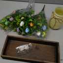 Easter Centerpiece Table Decorations for Table Runner Farmhouse Coffee Table Decor with Wood Tray and Led Light Table Centerpieces for Dining Room Kitchen Living (Green)