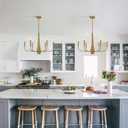 ACNKTZ Gold Chandelier Light Fixture, 6-Light Modern Farmhouse Kitchen Chandeliers Over Table Hanging, Industrial Metal Chandeliers for Dining Room Entryway Bedroom Living Room Foyer Hallway