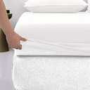 Crown Collection Hotel Beddings 600-Thread-Count 100% Egyptian Cotton 1 Piece Fitted Sheet with 12" Deep Pocket King Size White