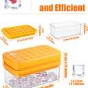 Brigii Ice Cube Tray with Lid&Bin, Ice Cube Mold with 56 Cubes, Stackable Ice Trays for Freezer with Easy-Release Silicone Bottom, for Drinks, Coffee, cocktail