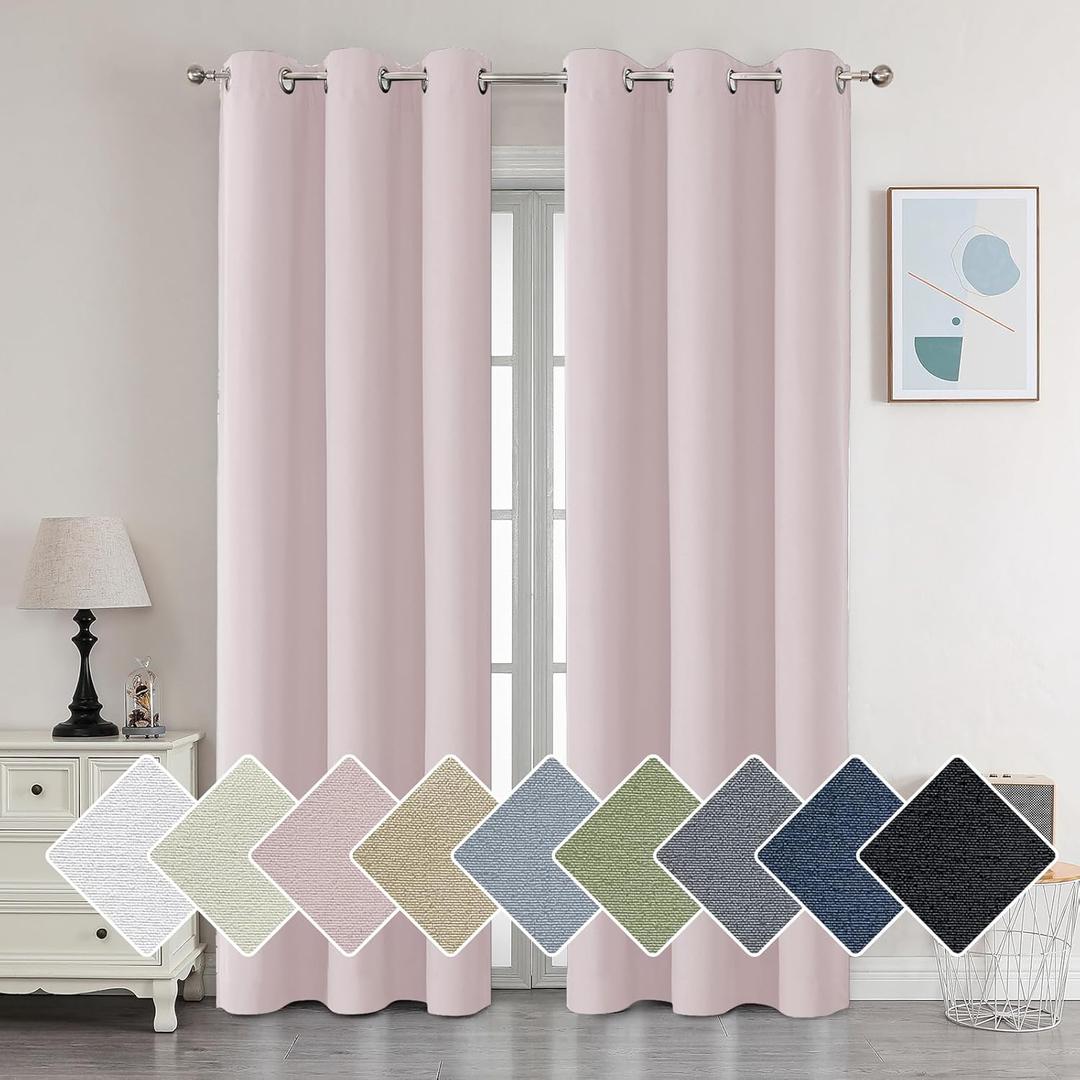 Aiyufeng Pink Curtains 84 Inch Length