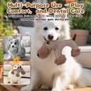 Linen Safari Companions, Squeaky Dog Chew Animals, Strudy Linen Fabric, Robust Indestructible Dog Stuffed Toy for Small Medium Dogs (Monkey)