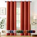 MIULEE Burnt Orange Blackout Curtains for Bedroom Living Room 72 Inches Long 2 Panels, Thermal Insulated Room Darkening Drapes Solid Grommet Top Noise Reduction Terracotta Rust Fall Window Treatments