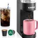 CHULUX Slim Single Serve Coffee Maker for K Pods, One Cup Coffee Maker Fits 7.3" Travel Mugs, Coffee Machine with 6 to 12oz Brew Sizes