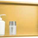 SaniteModar Shower Niche, Stainless Steel Shower Niche 12" X 24" No Tile Needed, Recessed for Bathroom Storage, Brushed Gold (Brushed Gold, 12x24)