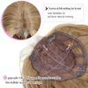 Molefi Hair Toppers for Women 26inch Curly Hair Topper with Bangs for Cosplay Synthetic Wiglets Hairpieces for Thinning Hair Blonde